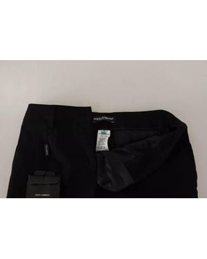 Dolce & Gabbana Stripes Wool Tapered Trousers And Virgin Silk Elastane - Black