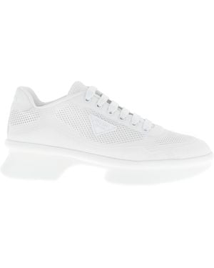 Prada Polyester Athletic Sneakers - White