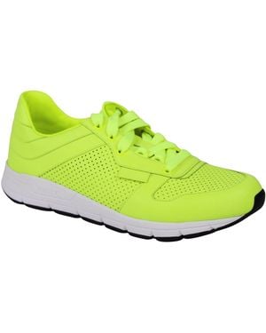 Gucci Lace Up Leather Running Sneakers - Yellow