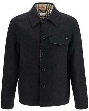 Burberry Wool Oves Aries Full-Length Jacket - Black
