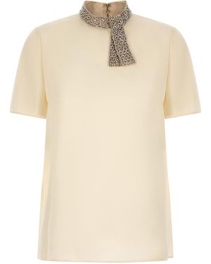 Valentino Garavani Silk Tank Tops - Natural