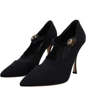 Dolce & Gabbana Elegant Lace Stiletto Court Shoes - Black