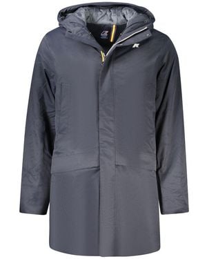 K-Way Polyester Jacket With Hood And Pockets - Blue