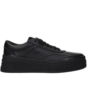 Jil Sander Leather Platform Sneakers - Black