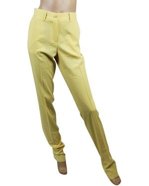 Bottega Veneta Belt Line Virgin Wool Dress Pant - Yellow