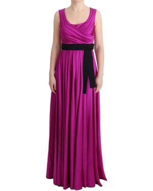 Dolce & Gabbana Silk Maxi Dress - Purple