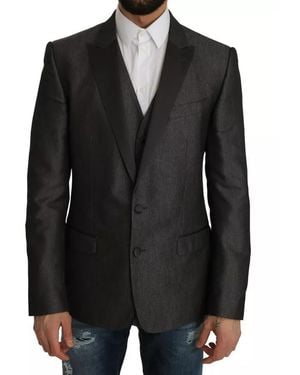 Dolce & Gabbana Martini 2 Piece Vest Coat Blazer - Black