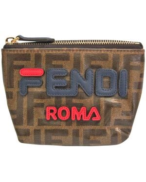 Fendi Pocket Canvas Wallet (Pre-Owned) - Red