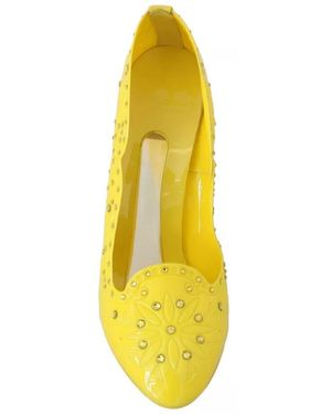 Dolce & Gabbana Crystal Heels Cinderella Shoes - Yellow