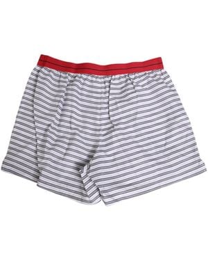 Dolce & Gabbana Striped Cotton Waistband Shorts Swimwear - Grey