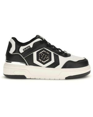 Philipp Plein Calf Leather Bos Taurus Athletic Sneakers - Black