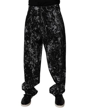 Dolce & Gabbana Splatter Print Trousers - Black