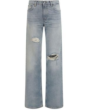 Haikure Cotton Straight-Leg Jeans - Gray