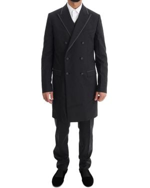 Dolce & Gabbana Wool Stretch 3 Piece Two Button Suit - Black