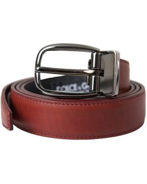 Dolce & Gabbana Leather Metal Buckle Belt - Red