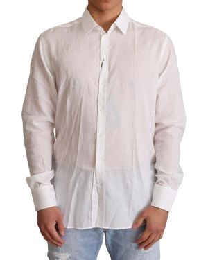 Dolce & Gabbana Cotton Floral Pattern Martini Shirt - White