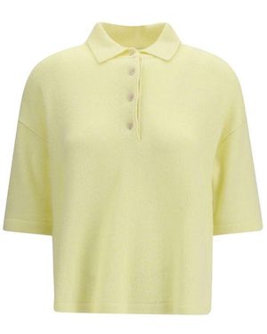 Allude Cashmere Polo Shirt - Yellow
