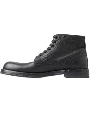 Dolce & Gabbana Horse Leather Perugino Boots - Black