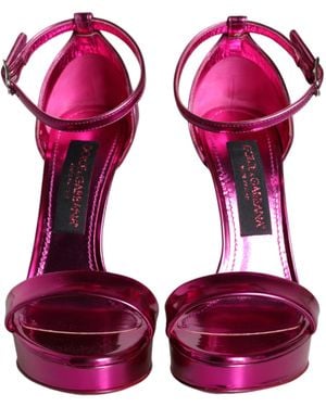 Dolce & Gabbana Keira Heels Ankle Strap Sandals Shoes Polyurethane Polyester - Pink