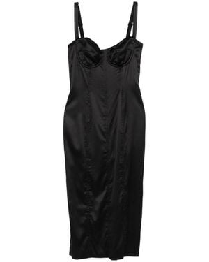 Dolce & Gabbana Silk Midi Dress - Black