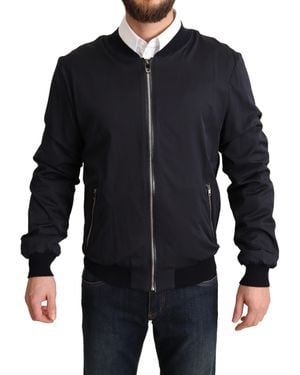Dolce & Gabbana Elegant Silk Blend Bomber Jacket - Black