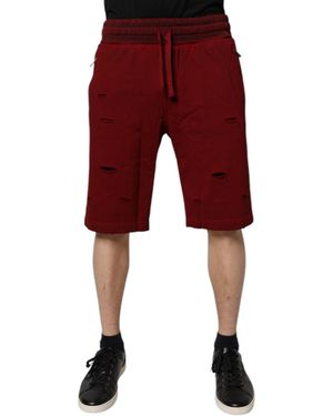 Dolce & Gabbana Distressed Shorts Casual Wear - Red