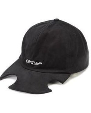 Off-White c/o Virgil Abloh Logo Embroidered Meteor Cutout Baseball Hat - Black