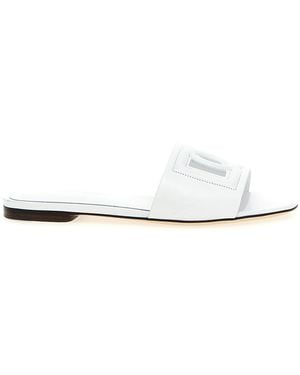 Dolce & Gabbana Calfskin Slides - White