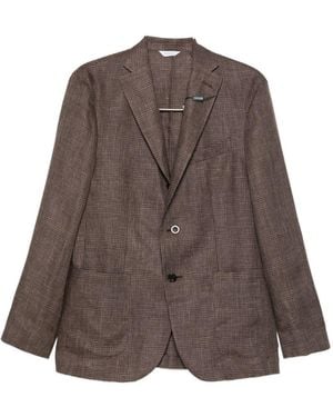 Boglioli Linen Double-Breasted Jacket - Brown