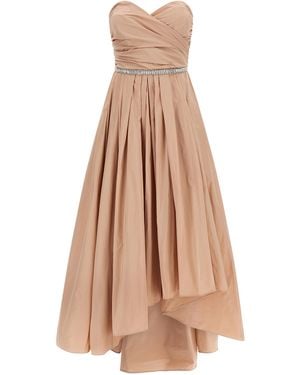 Pinko Polyester Long Dress - Natural