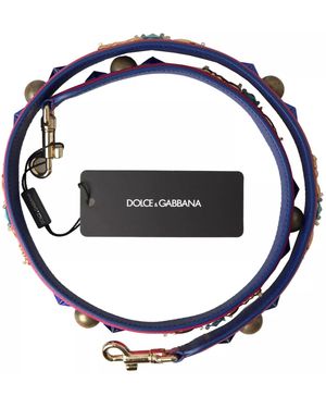 Dolce & Gabbana Exotic Leather Studded Shoulder Strap Accessory - Blue