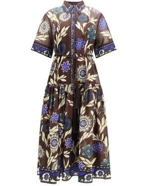 ALÉMAIS Brown Cotton Casual Dress - Black