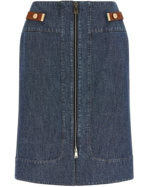 Fendi Cotton Midi Skirt - Blue