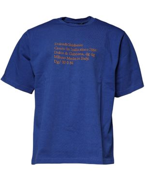 Dolce & Gabbana Crew Neck Tshirt Tsh87517 - Blue