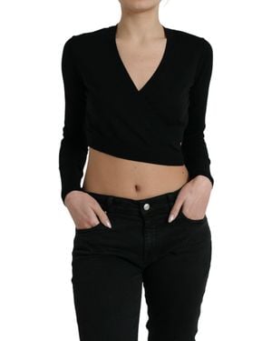 Dolce & Gabbana Crossed Virgin Wool Cardigan Jumper - Black