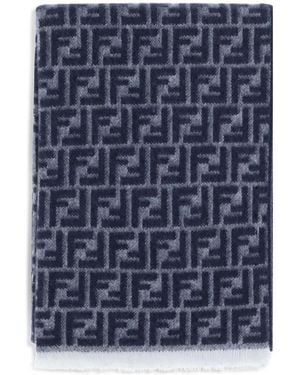 Fendi Fleece Wool Scarf - Blue