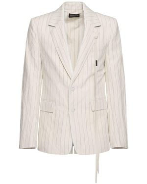 Ann Demeulemeester Hansteen Tailored Cotton Blend Blazer - Natural