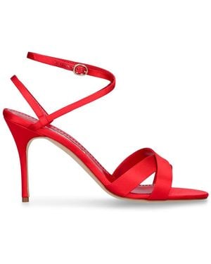 Manolo Blahnik Tormenfa サテンサンダル 90mm - レッド