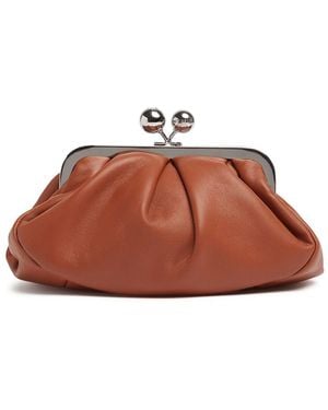 Weekend by Maxmara Damen Prati Leather Clutch - Braun