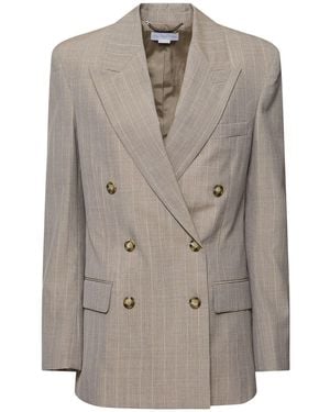 Stella McCartney Damen Blazer Aus Wolle Mit Streifen - Grau