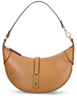 Polo Ralph Lauren Mini Schultertasche Aus Leder "polo Id" - Weiß