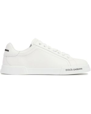 Dolce & Gabbana Ledersneakers Mit Logo - Weiß