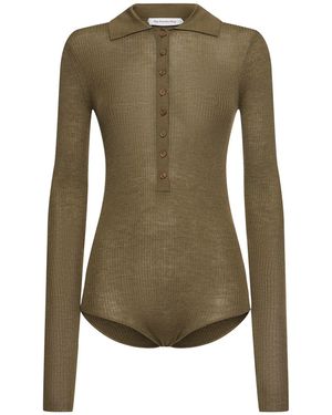 Frankie Shop Damen Polobody Aus Wollmischung „Solana“ - Grün