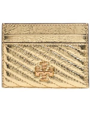Tory Burch Kira Metallic Moto Quilt Card Case - Mettallic