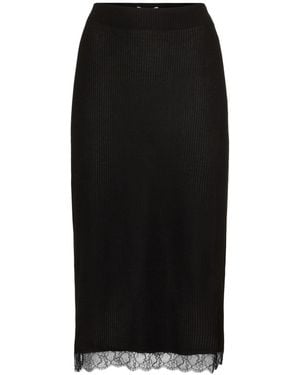 The Row Indira Silk Blend Midi Skirt - Black