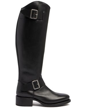 DSquared² 50mm Hohe Stiefel Aus Leder - Schwarz