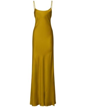 Victoria Beckham オープンバックサテンロングドレス - イエロー
