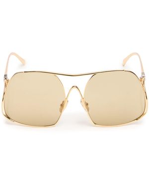 Miu Miu Damen Eckige Sonnenbrille Aus Metall - Mettallic