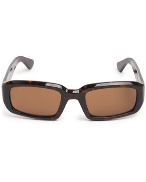 Port Tanger Mektoub Acetate Sunglasses W/ Amber Lens - Brown