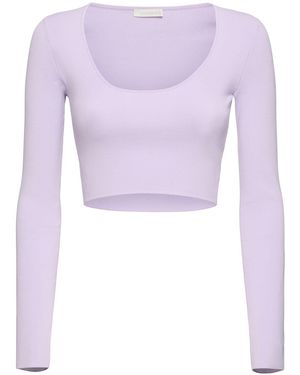Zimmermann Acacia ビスコースブレンドニットクロップドトップ - パープル